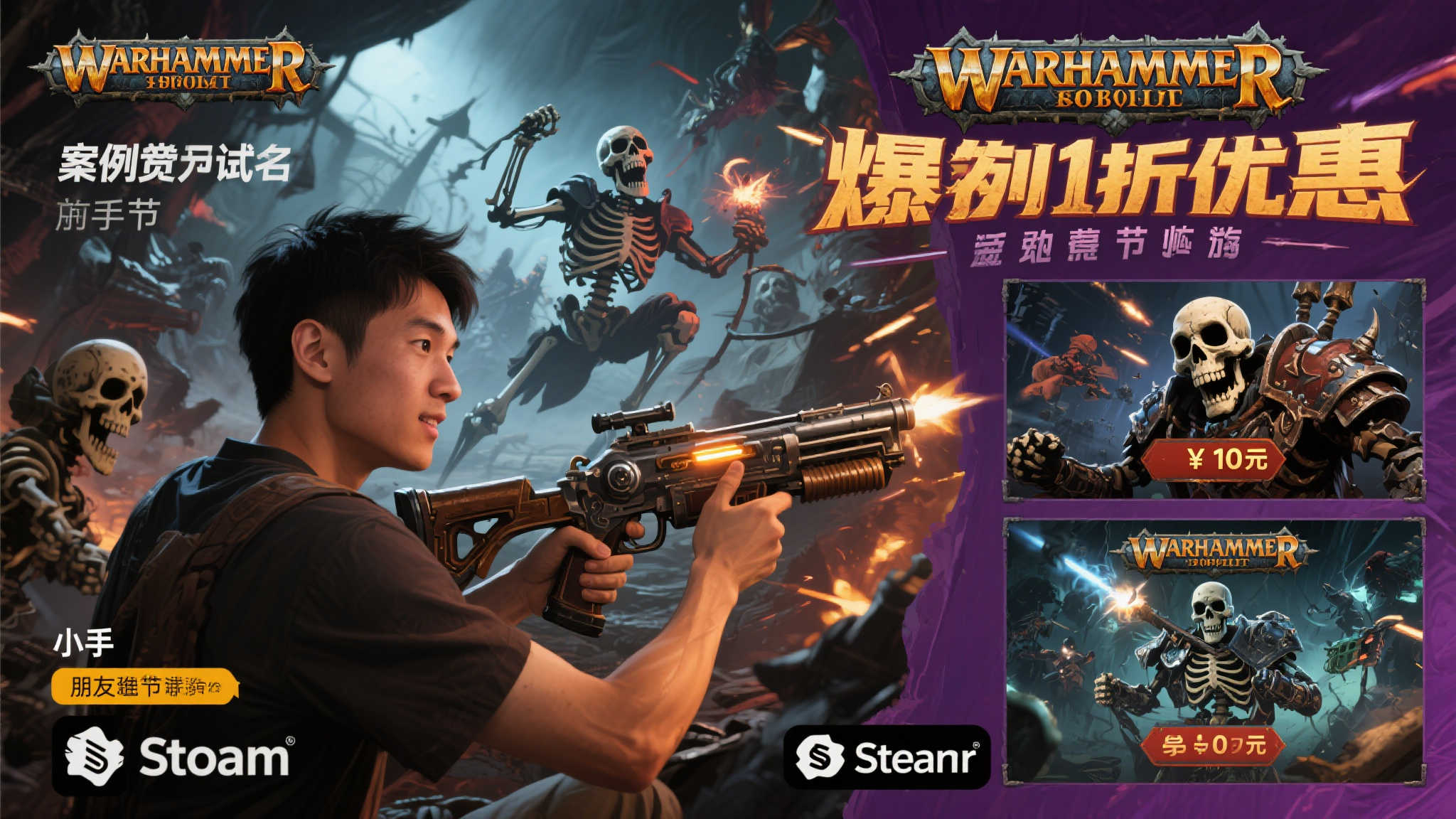 Steam骷髅节狂欢：《战锤爆矢枪》免费体验，多款游戏低至一折！
