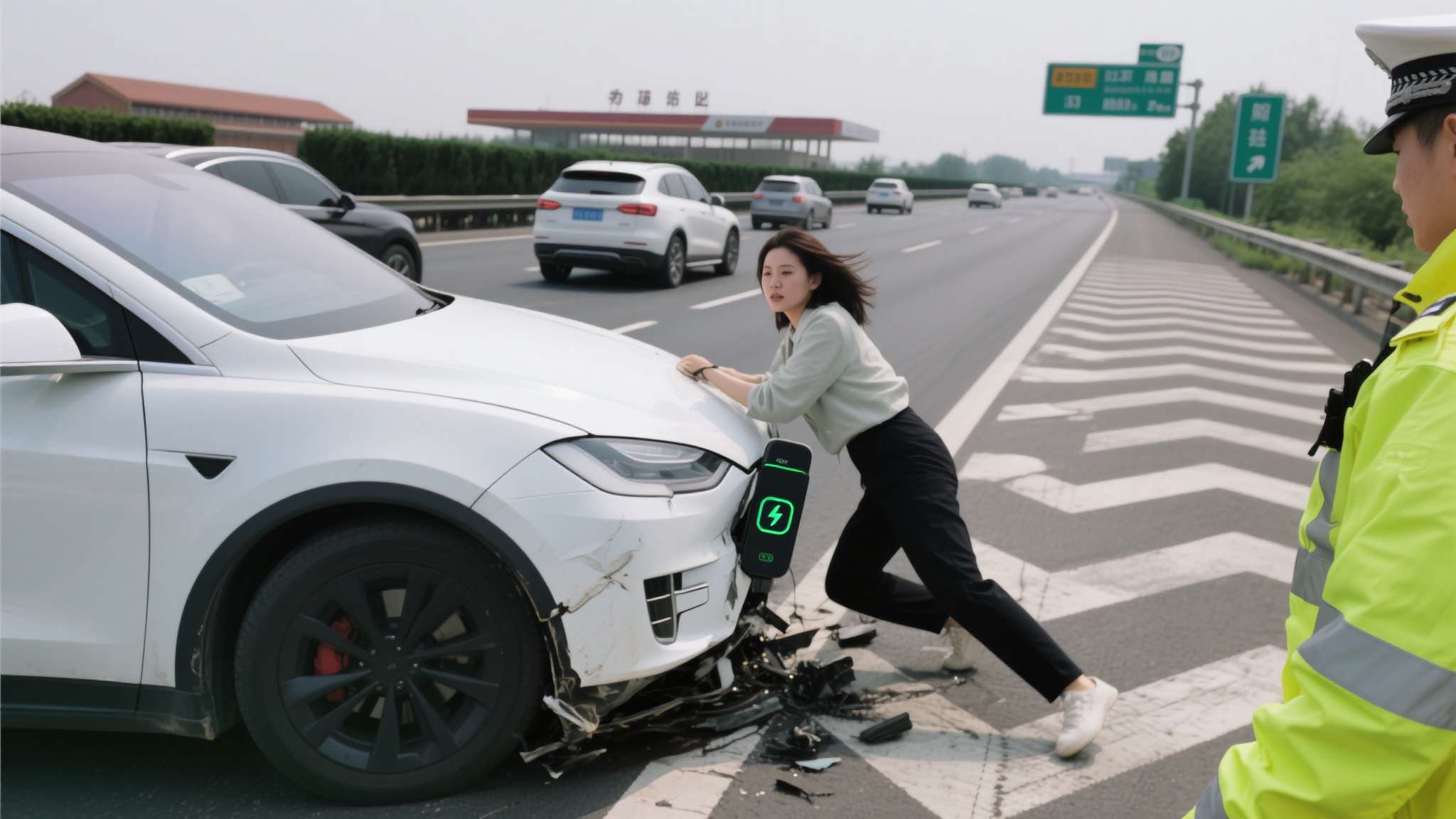 女子高速上被厂家远程锁车 女子高速上被厂家远程锁车