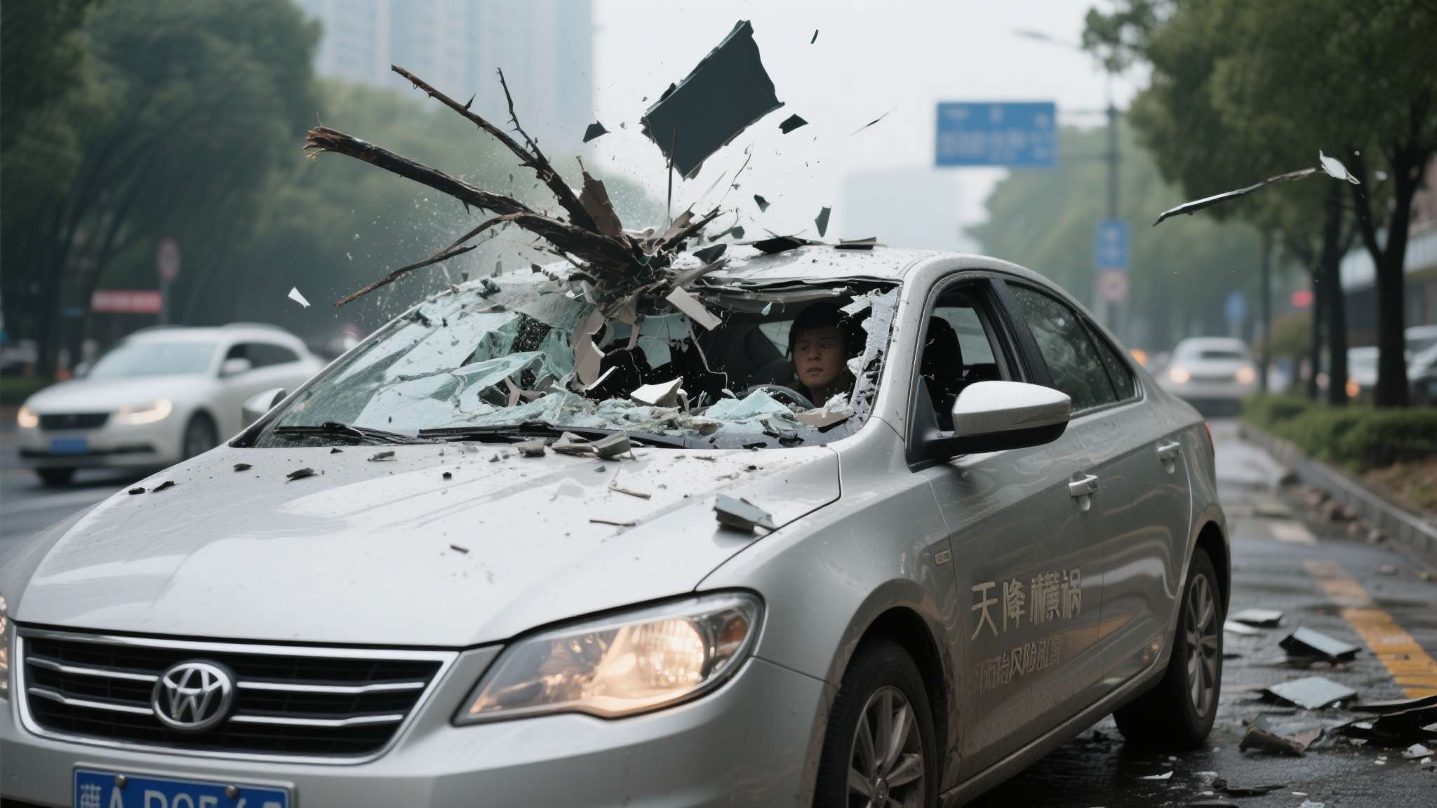 现实版死神来了!一小车被身后货车掉落钢管贯穿 现实版死神来了!一小车被身后货车掉落钢管贯穿